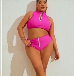 Nwt fashion nova hot pink bikini set